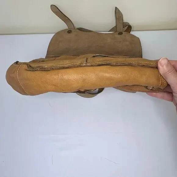 Patricia Nash Leather Studded Messenger Shoulder Bag Camel - Picture 6 of 16